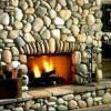 cultured stone fireplace.
